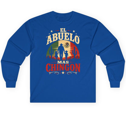 El Abuelo Mas Chingon mexican grandfather Long Sleeve Tee Royal product mockup