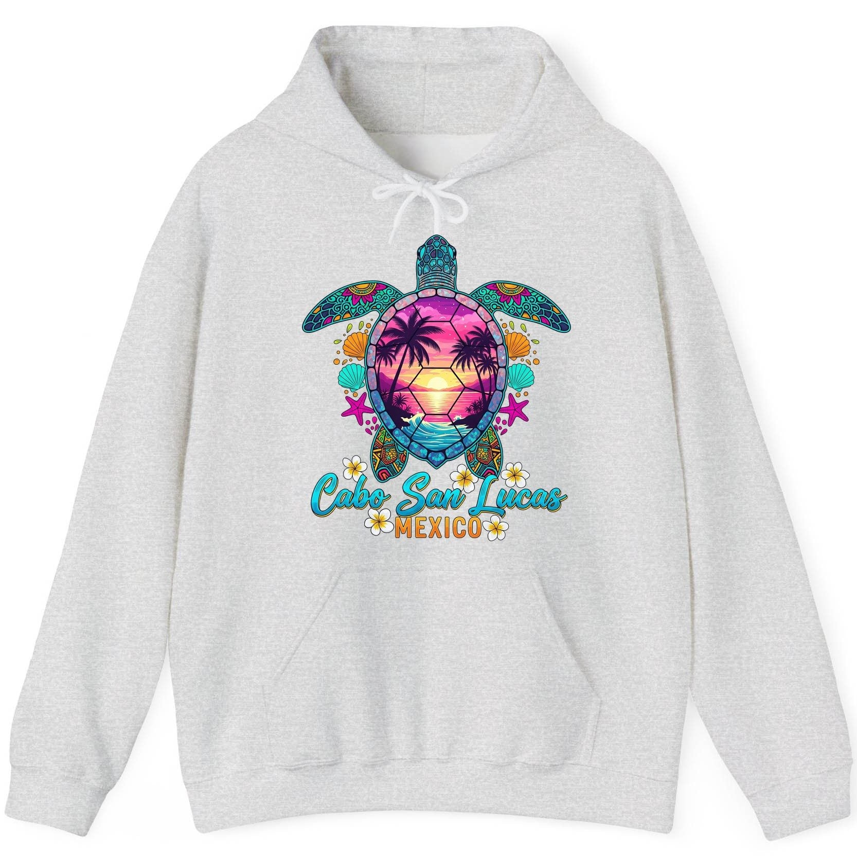 Cabo San Lucas Mexico sea turtle Hoodie Ash product mockup