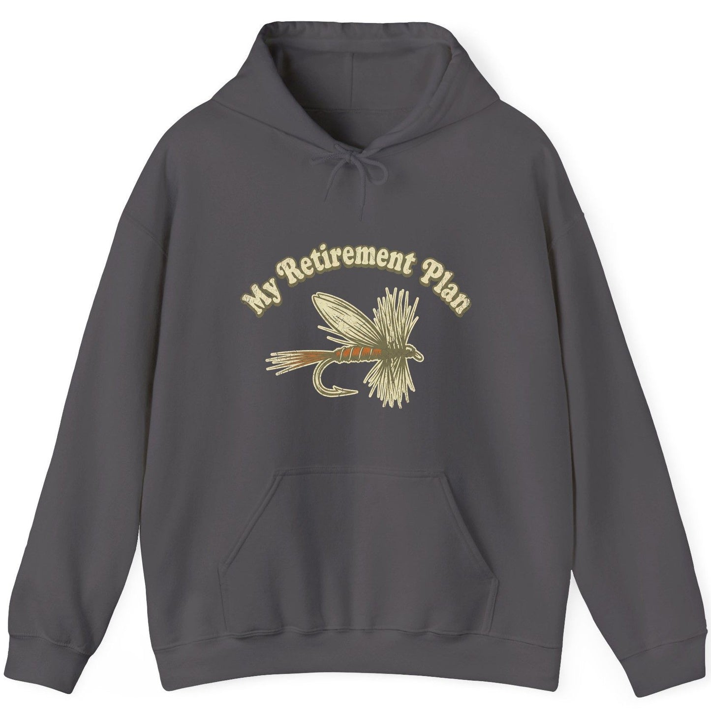 My Retirement Plan fly fishing Hoodie Charcoal product mockup