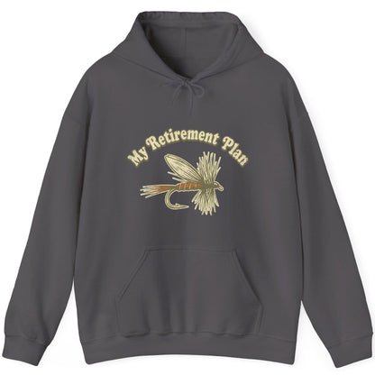 My Retirement Plan fly fishing Hoodie Charcoal product mockup