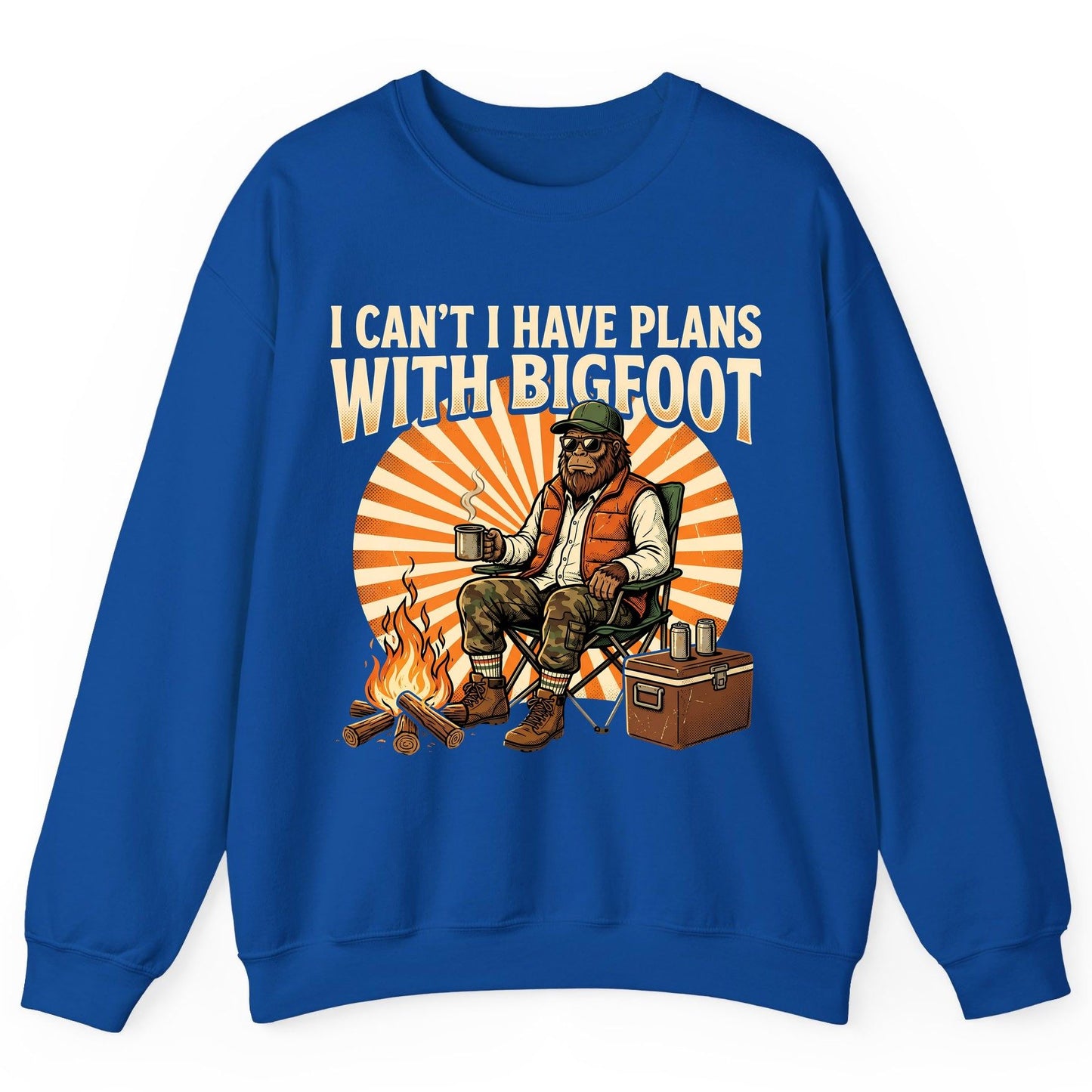 I Can't I Have Plans with Bigfoot bigfoot Sweatshirt Royal product mockup