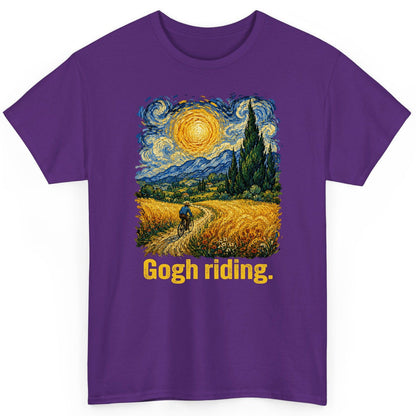 Gogh Riding art parody T-Shirt Purple product mockup