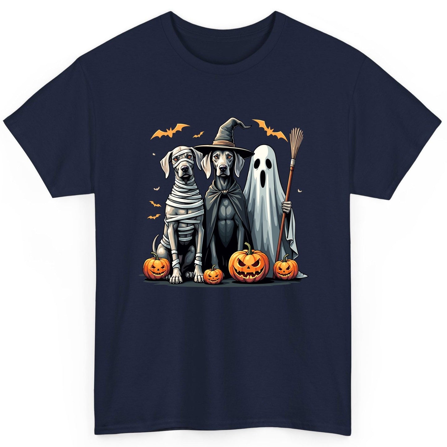 Halloween Weimaraner Dogs Halloween weimaraner dogs T-Shirt Navy product mockup