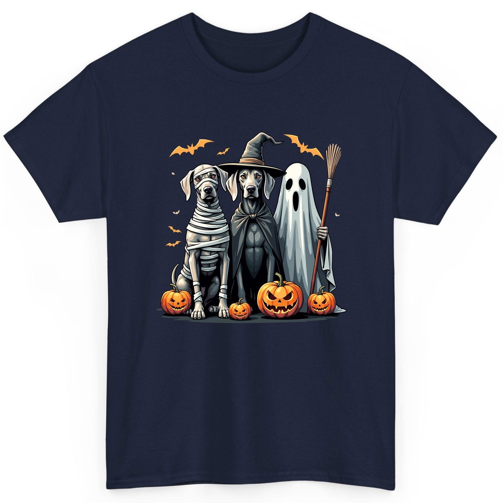 Halloween Weimaraner Dogs Halloween weimaraner dogs T-Shirt Navy product mockup