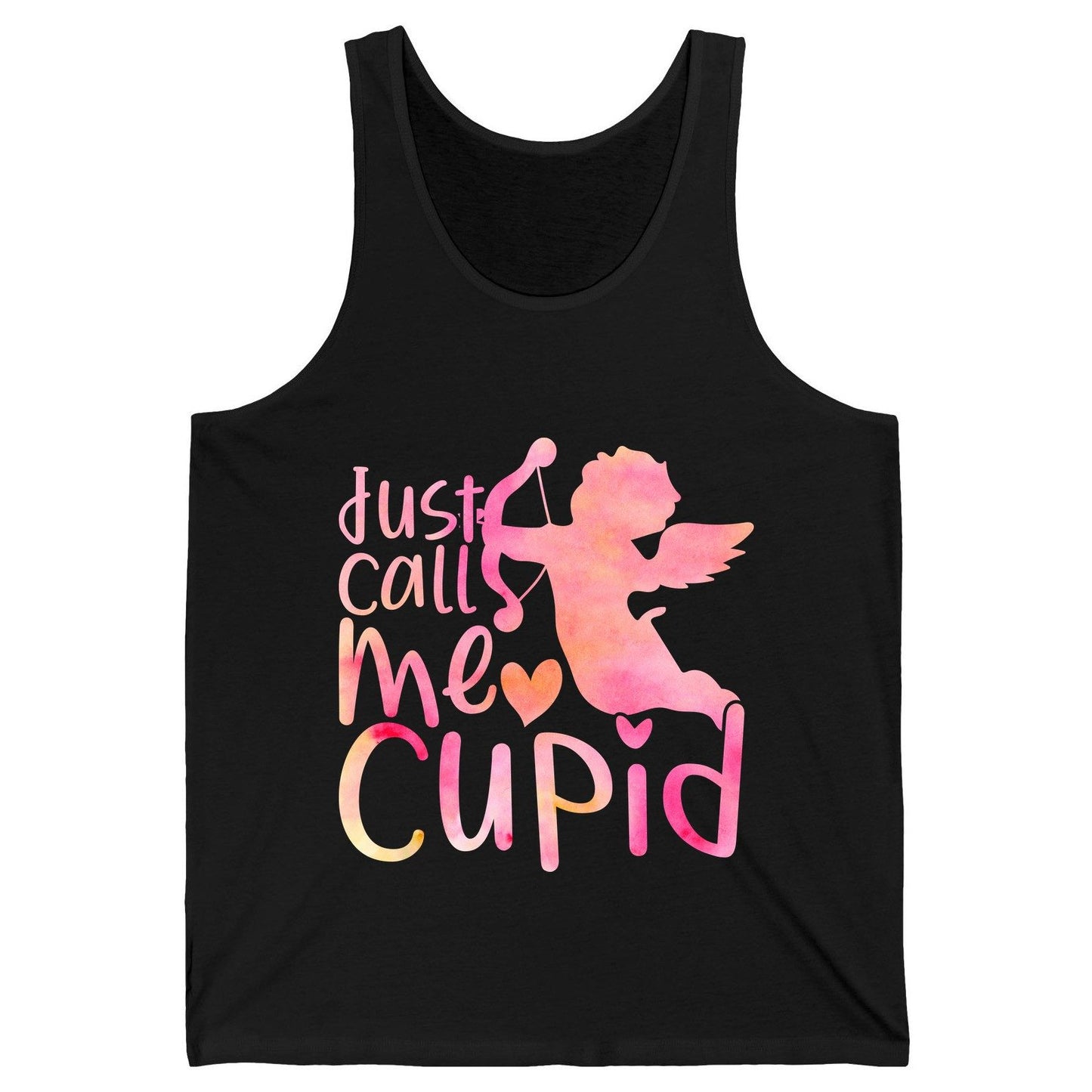 Just Call Me Cupid cupid Tank Top Black product mockup
