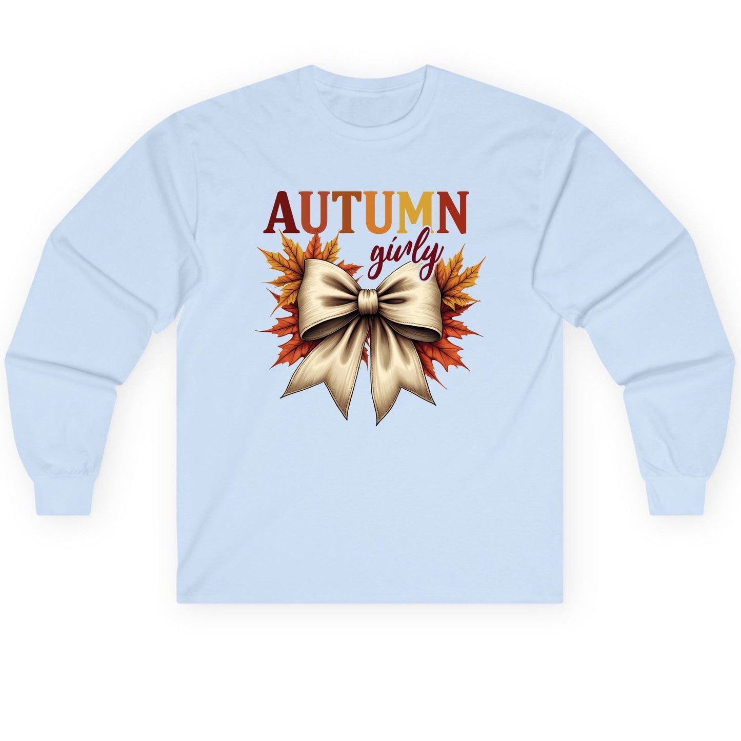 Autumn Girly autumn Long Sleeve Tee Light Blue product mockup