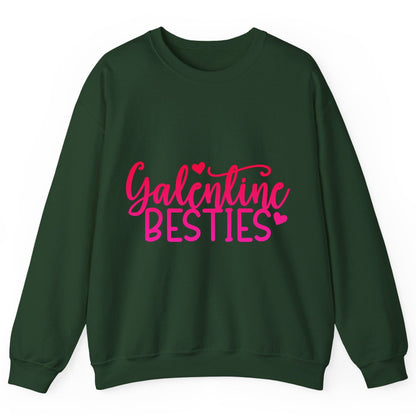 Galentine Besties galentine's day Sweatshirt Forest Green product mockup