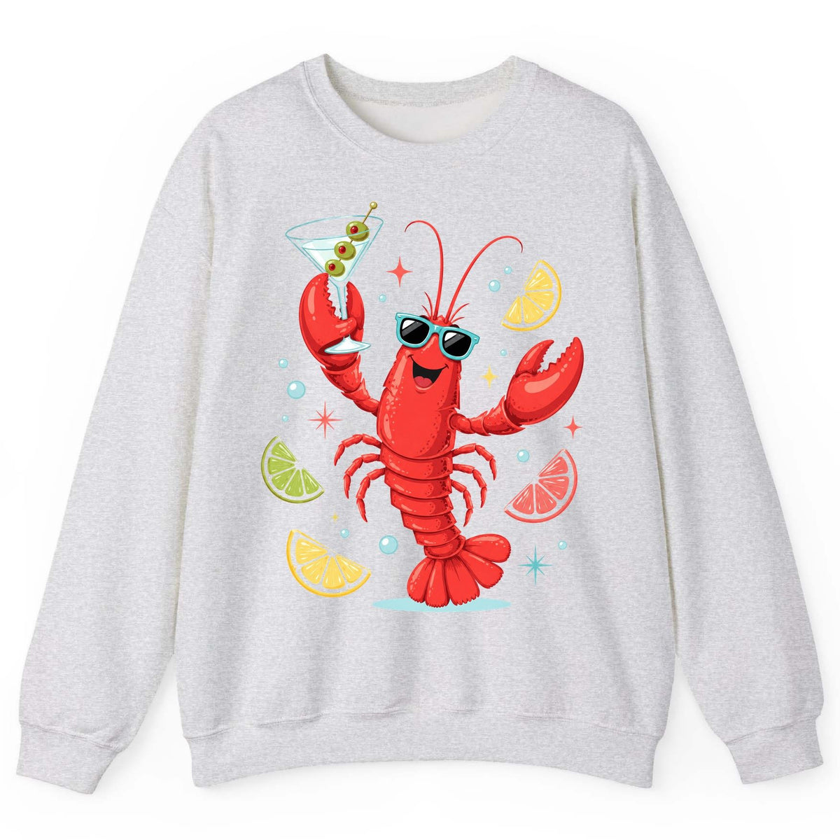Cartoon Lobster Party lobster Sweatshirt Ash product mockup
