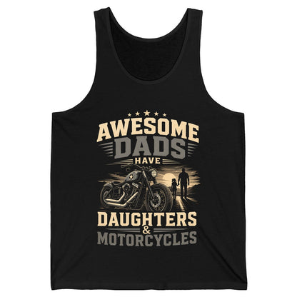 Awesome Dads Have Daughters & Motorcycles biker dad Tank Top Black product mockup