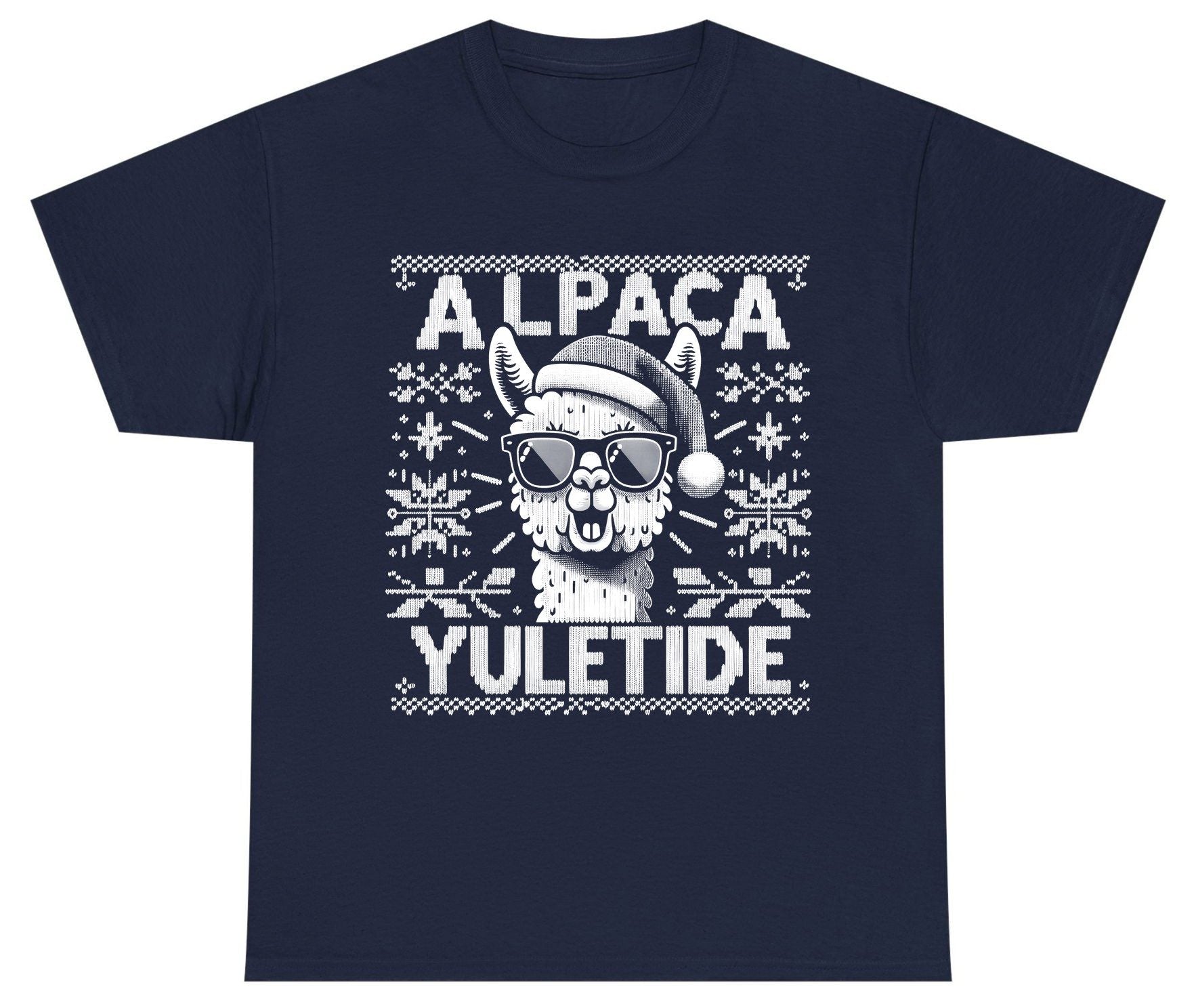 ALPACA Yuletide Funny Lovers Youth T-Shirt - product mockup - Navy