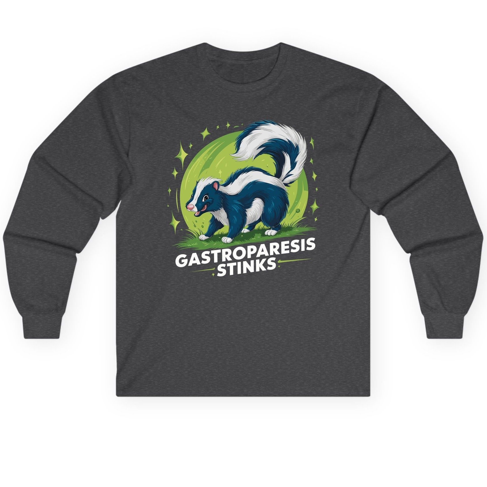 Gastroparesis Stinks gastroparesis awareness Long Sleeve Tee Dark Heather product mockup