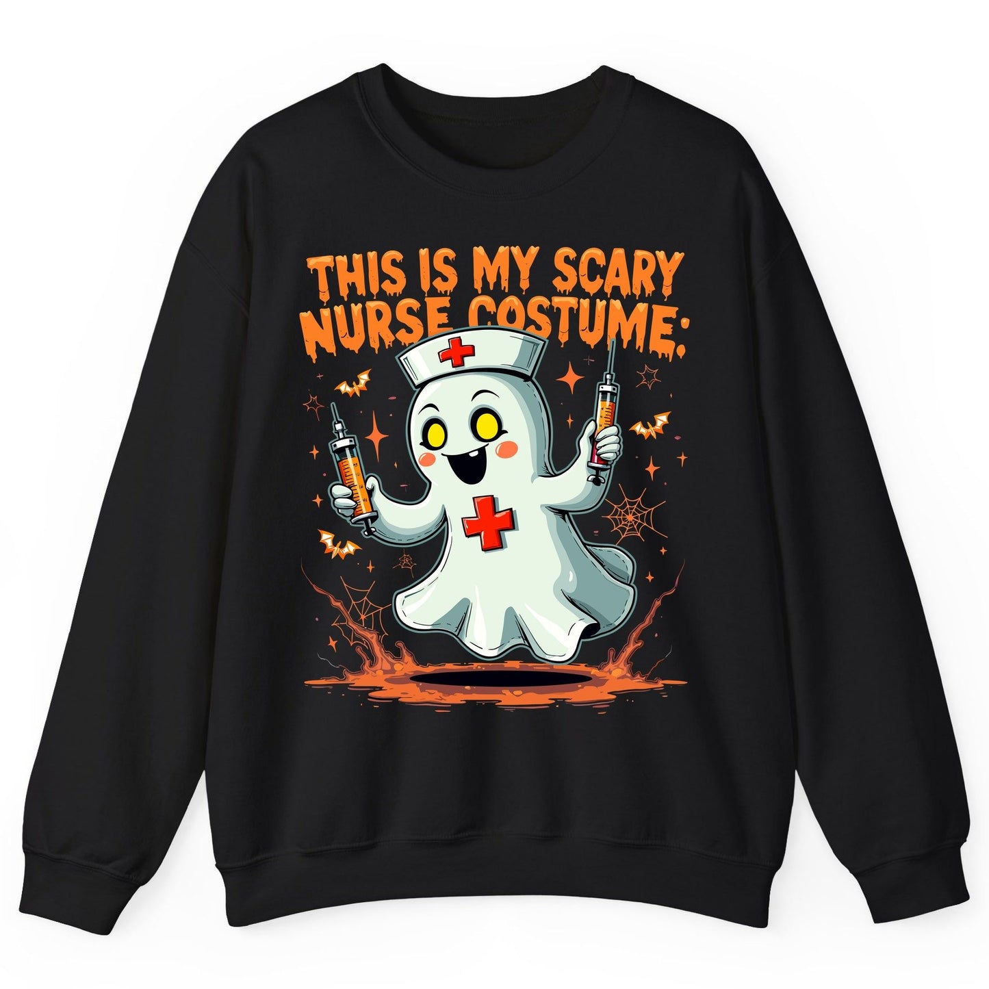 This Is My Scary Nurse Costume ghost nurse Sweatshirt Black product mockup