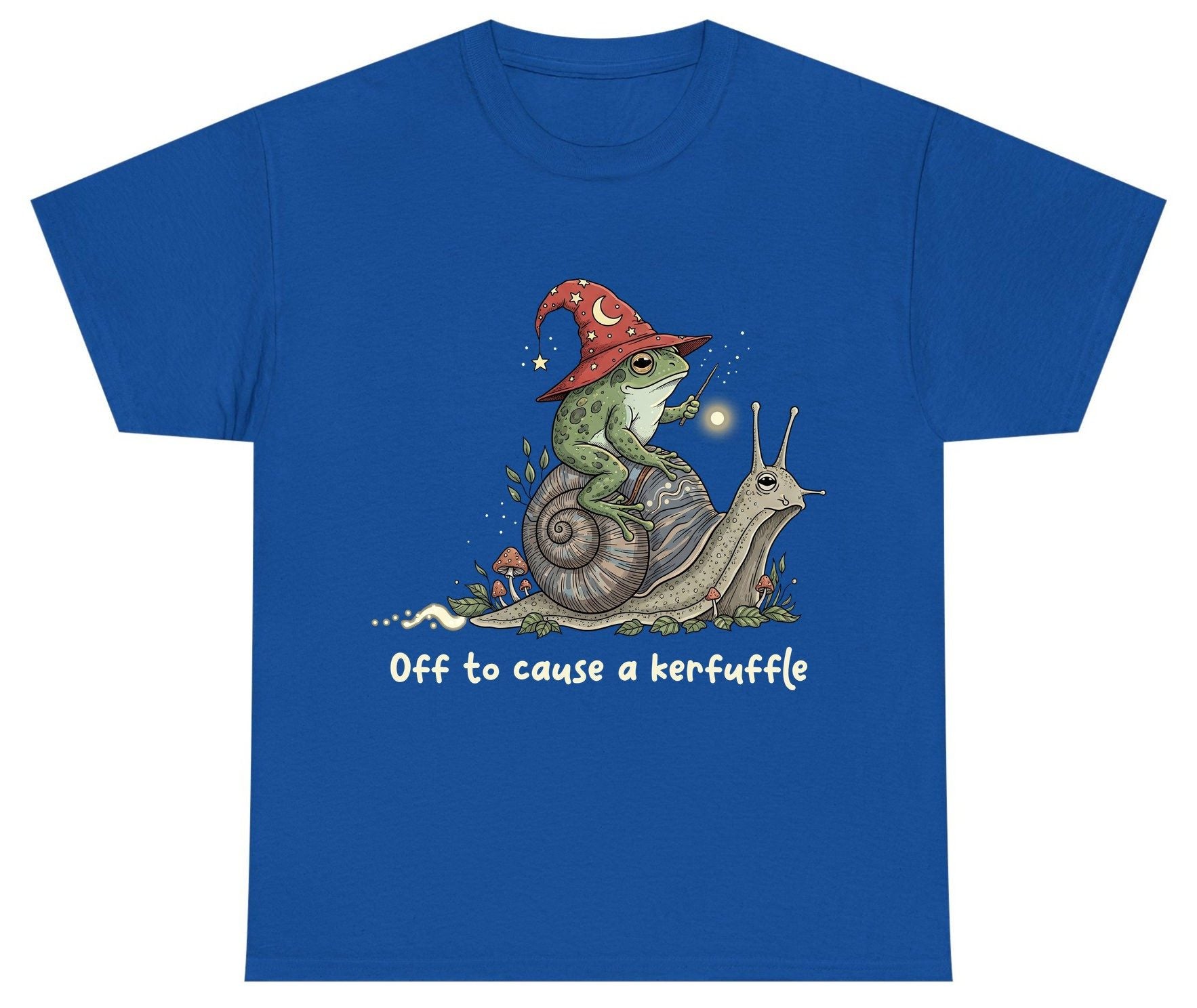 Off to Cause a Kerfuffle wizard frog Youth T-Shirt Royal product mockup