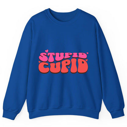 Stupid Cupid anti-Valentine's Day Sweatshirt Royal product mockup