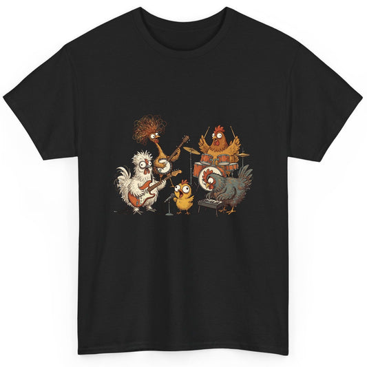 Chicken Rock Band chicken rock band T-Shirt Black product mockup