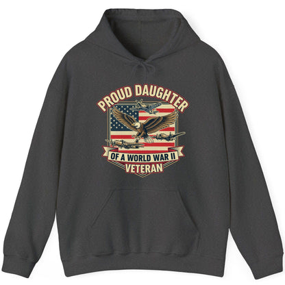 Proud Daughter of a World War Ii Veteran world war ii veteran Hoodie Dark Heather product mockup