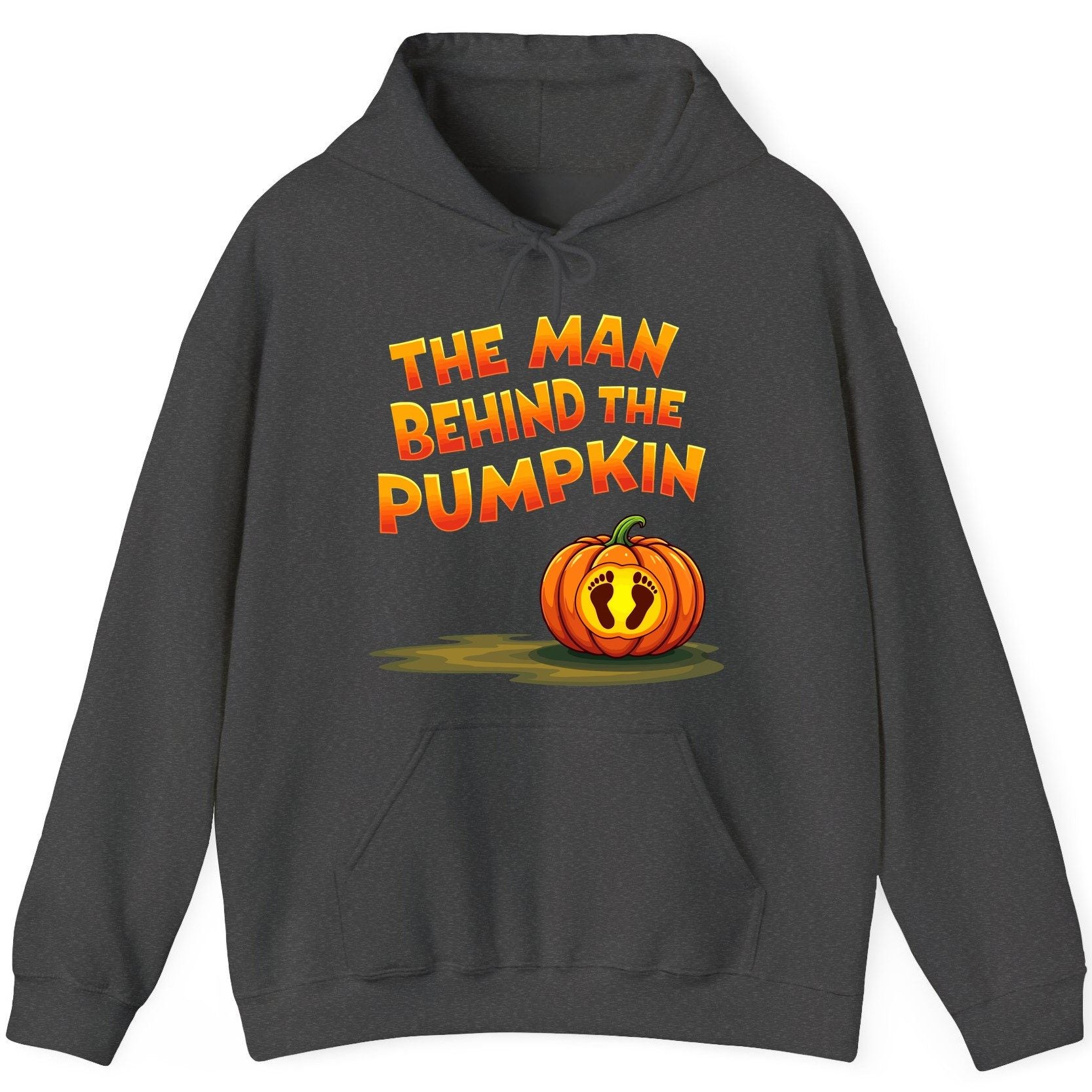 The Man Behind the Pumpkin pregnancy announcement Hoodie Dark Heather product mockup