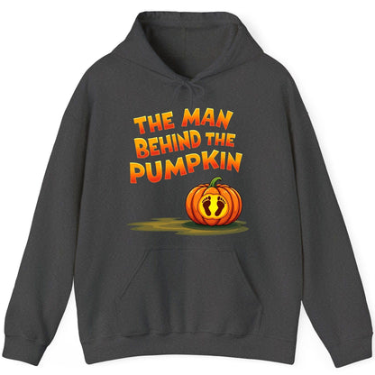 The Man Behind the Pumpkin pregnancy announcement Hoodie Dark Heather product mockup