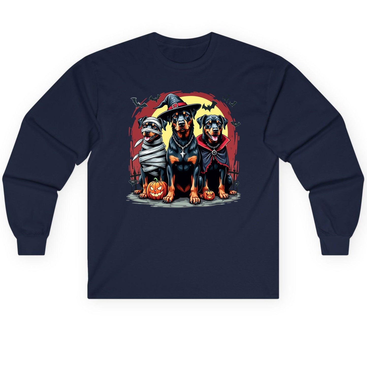 Rottweiler Halloween Costumes rottweiler Long Sleeve Tee Navy product mockup