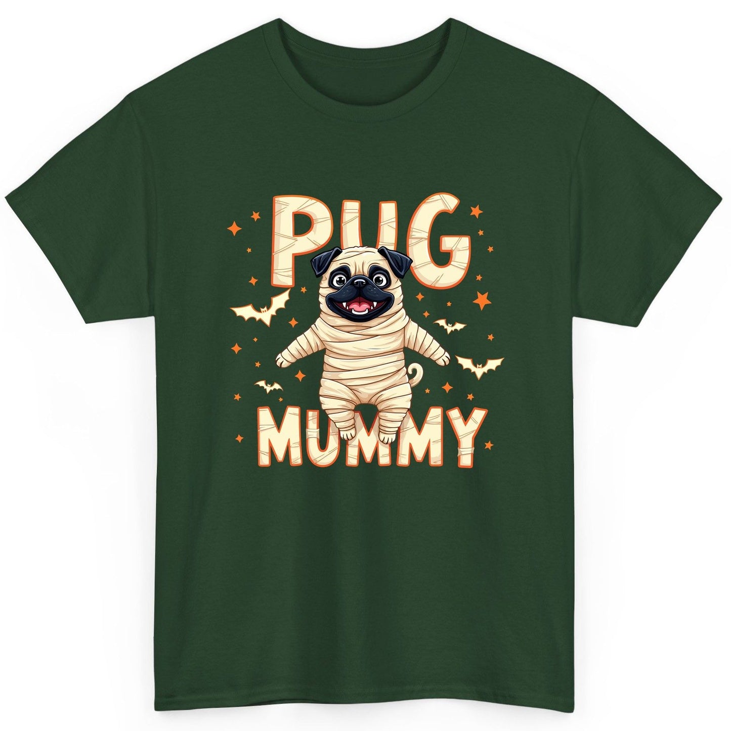 Pug Mummy pug T-Shirt Forest Green product mockup