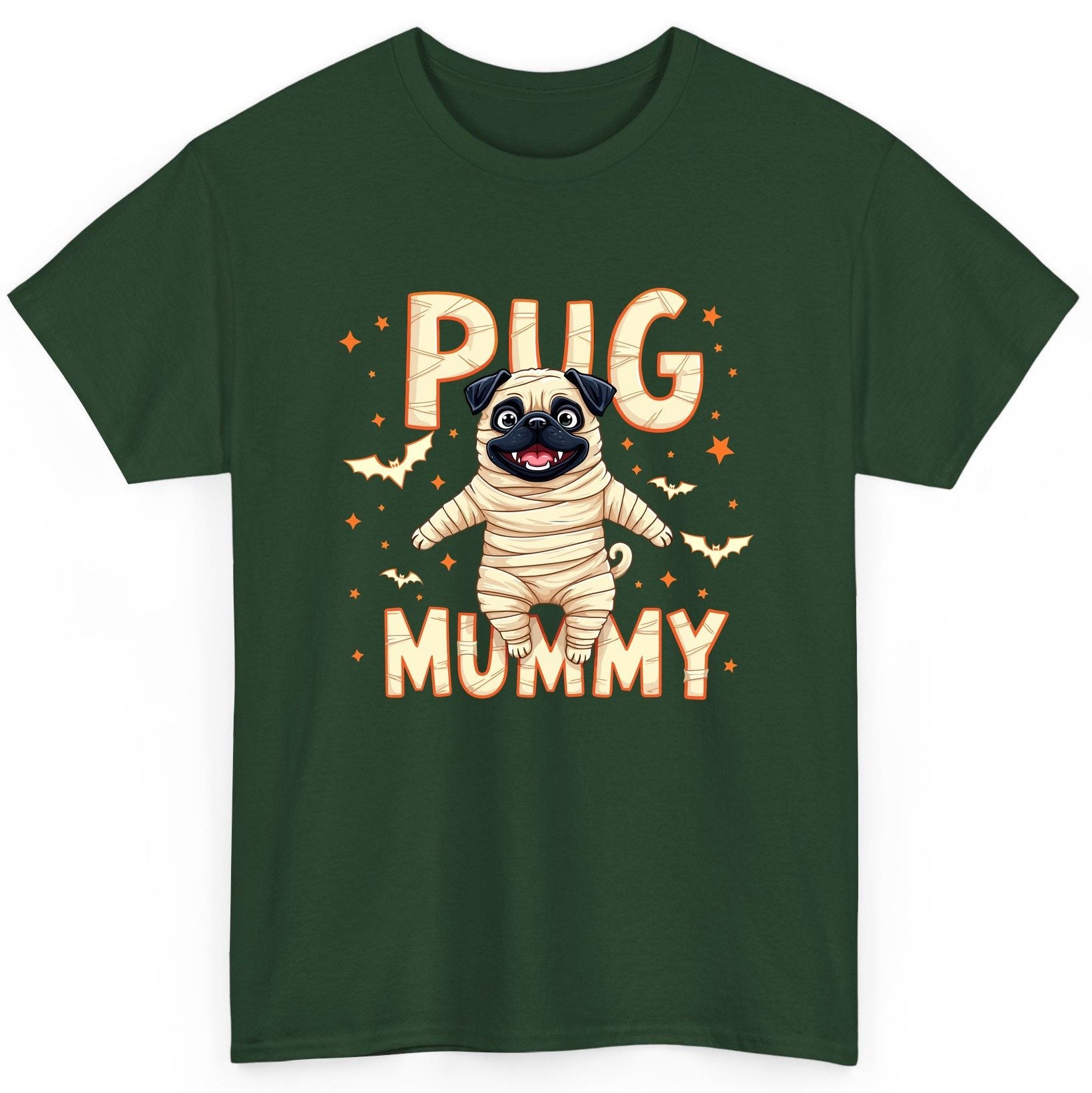 Pug Mummy pug T-Shirt Forest Green product mockup