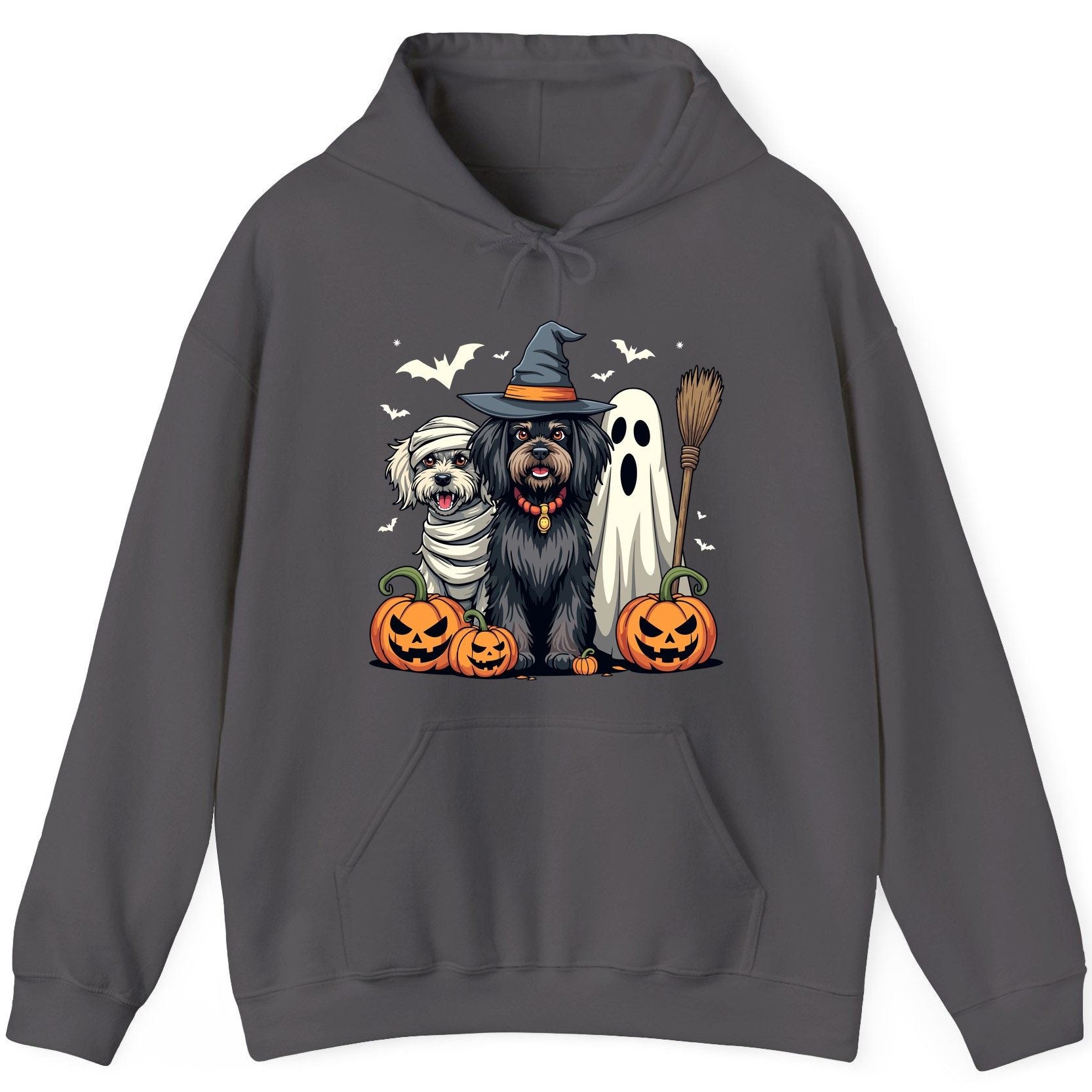 Halloween Dogs in Costumes Halloween dogs Hoodie Charcoal product mockup