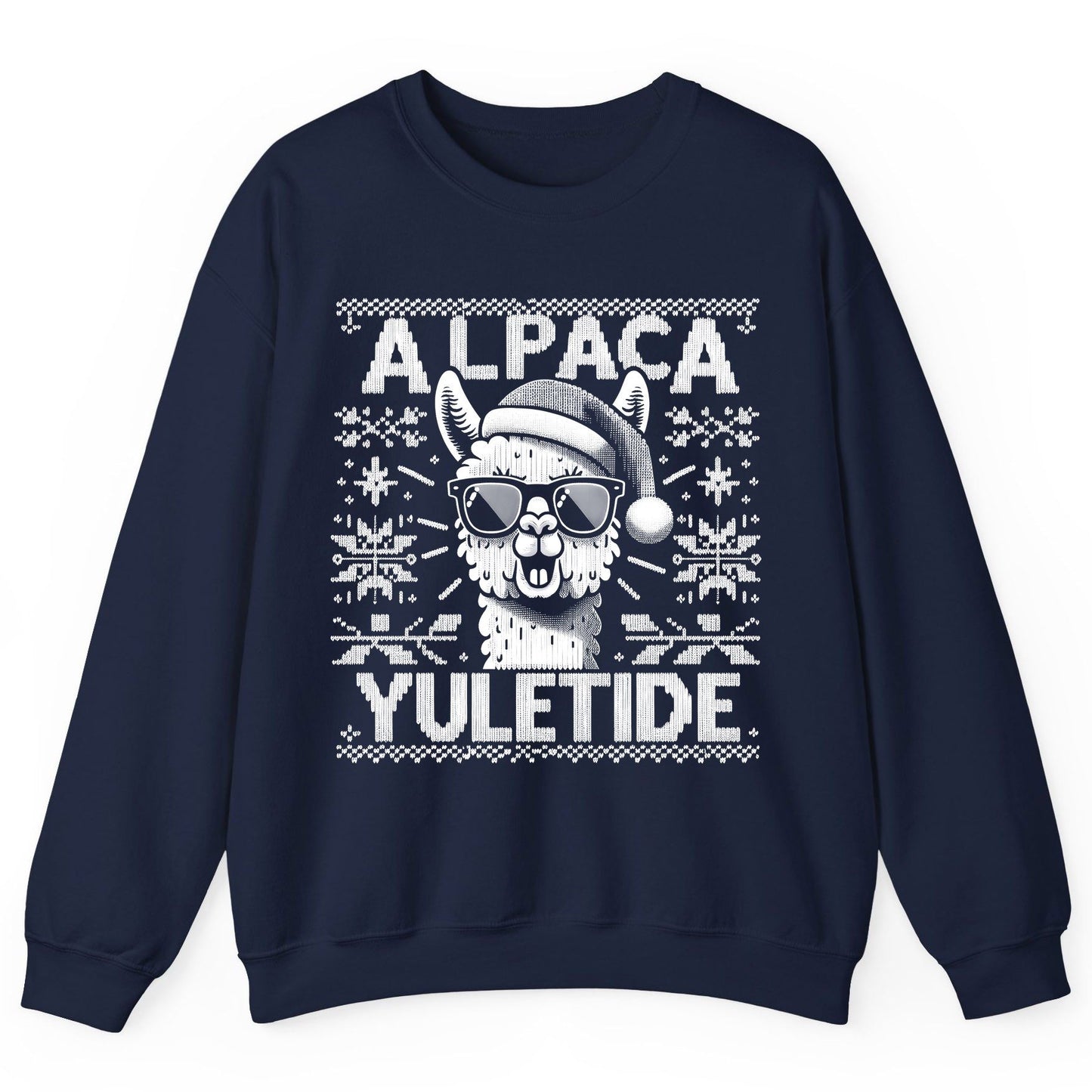 ALPACA Yuletide Funny Lovers Sweatshirt - product mockup - Navy