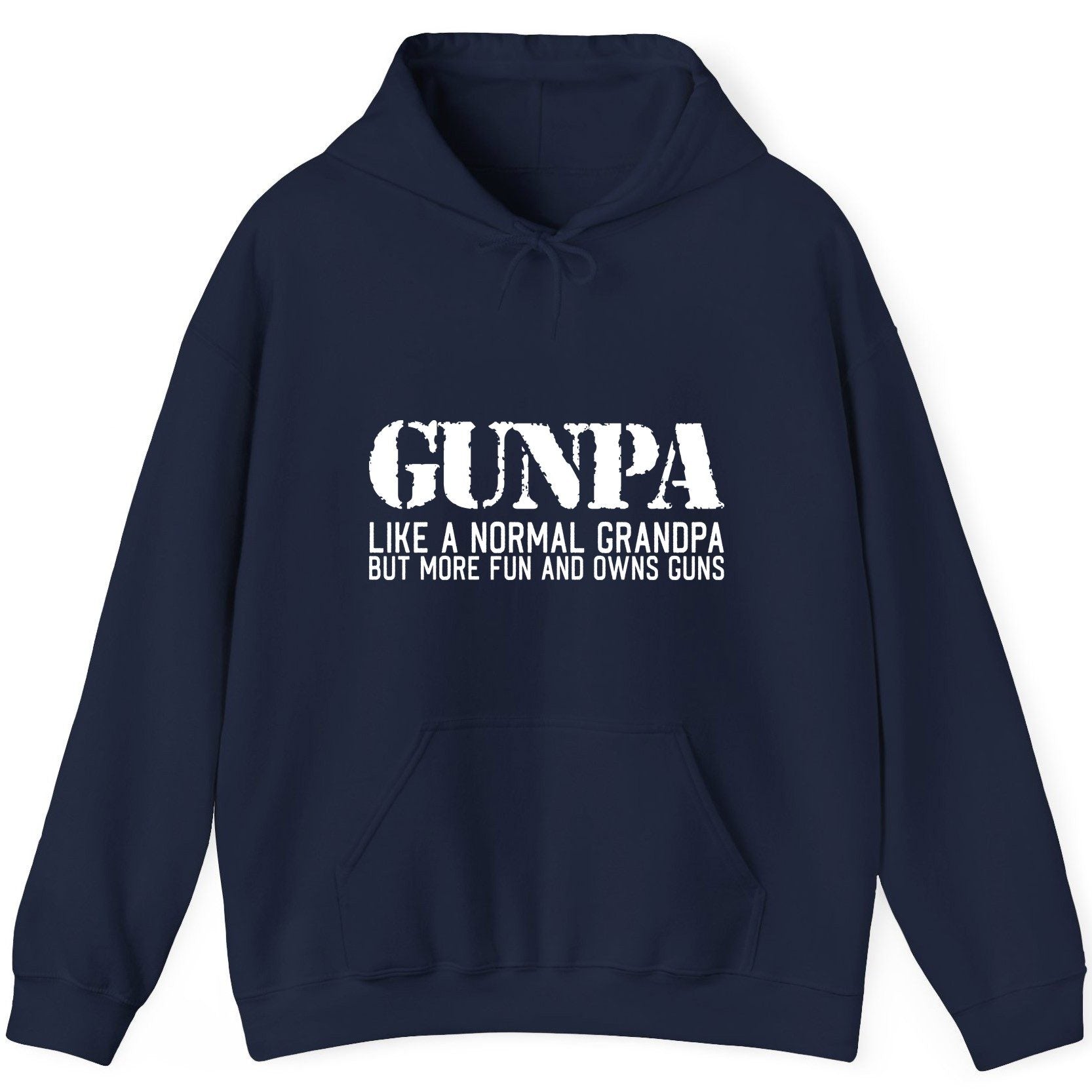 Gunpa Like a Normal Grandpa but More Fun and Owns Guns funny gun owner grandpa Hoodie Navy product mockup