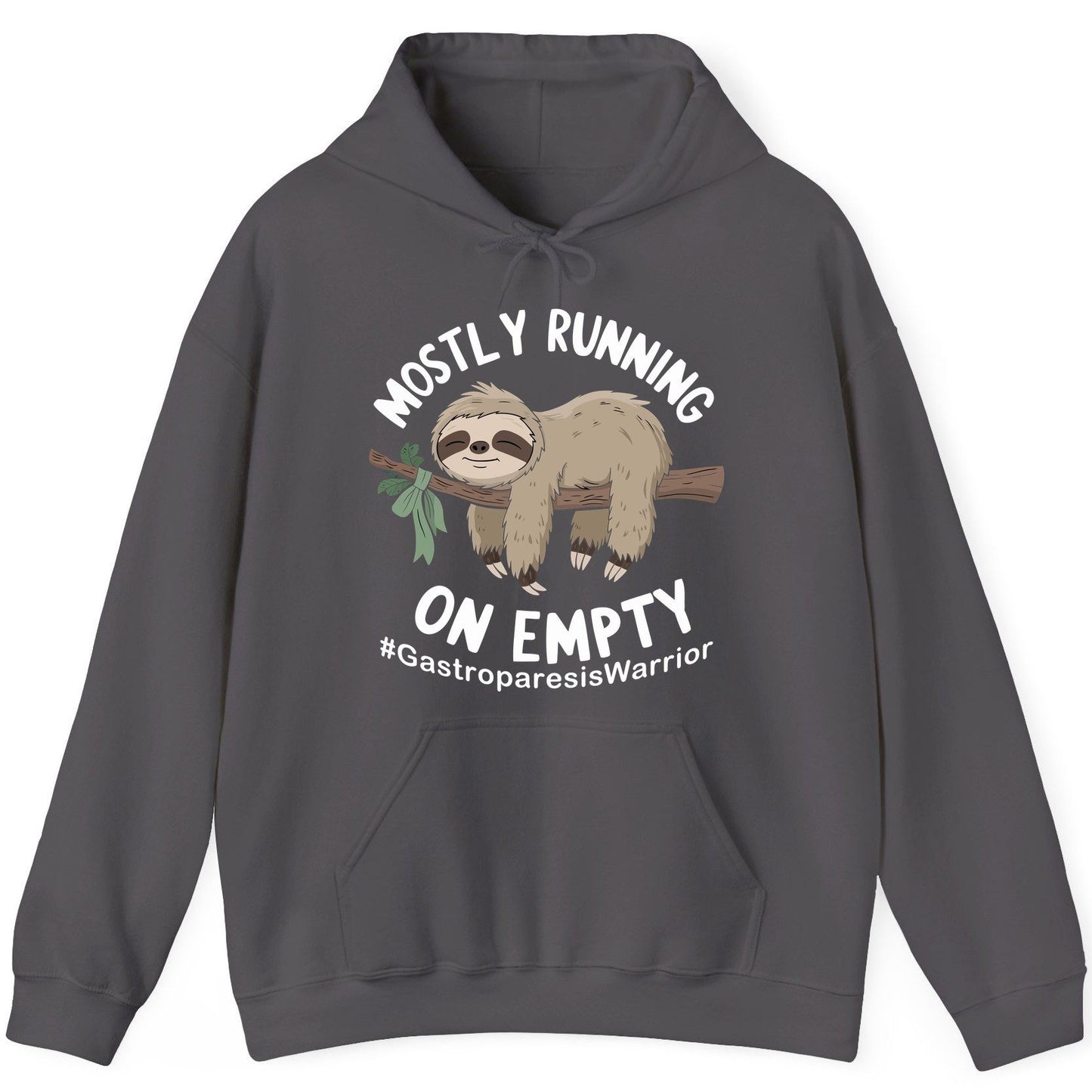 Mostly Running on Empty Gastroparesiswarrior gastroparesis awareness Hoodie Charcoal product mockup