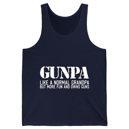 Gunpa Like a Normal Grandpa but More Fun and Owns Guns funny gun owner grandpa Tank Top Navy product mockup