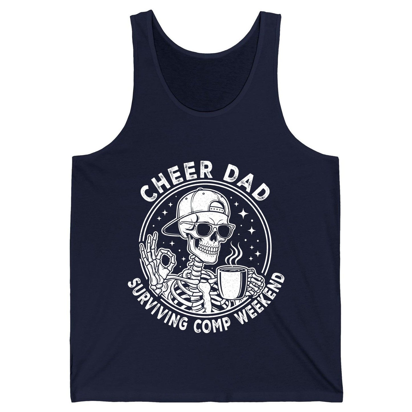 Cheer Dad Surviving Comp Weekend cheer dad Tank Top Navy product mockup