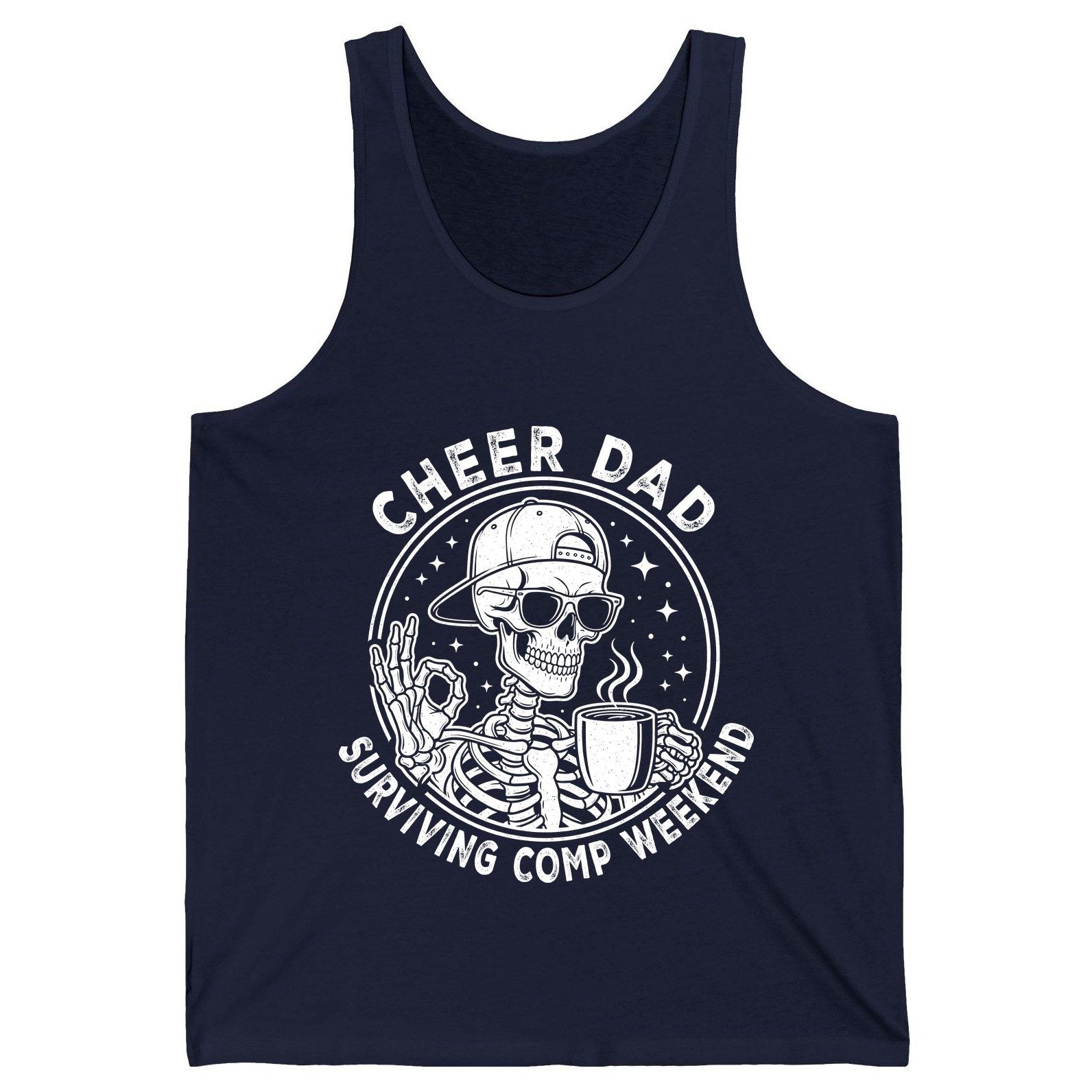 Cheer Dad Surviving Comp Weekend cheer dad Tank Top Navy product mockup