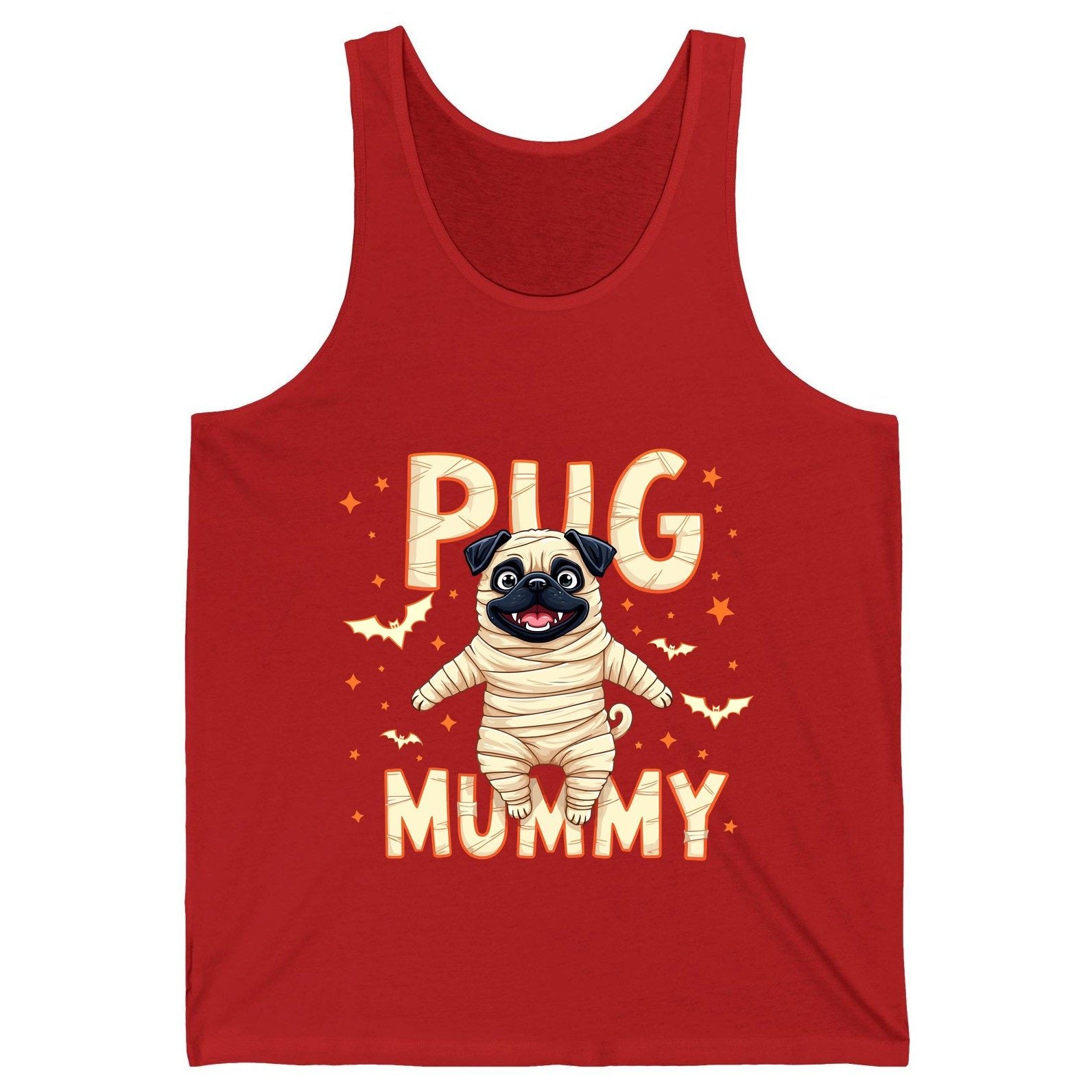 Pug Mummy pug Tank Top Red product mockup
