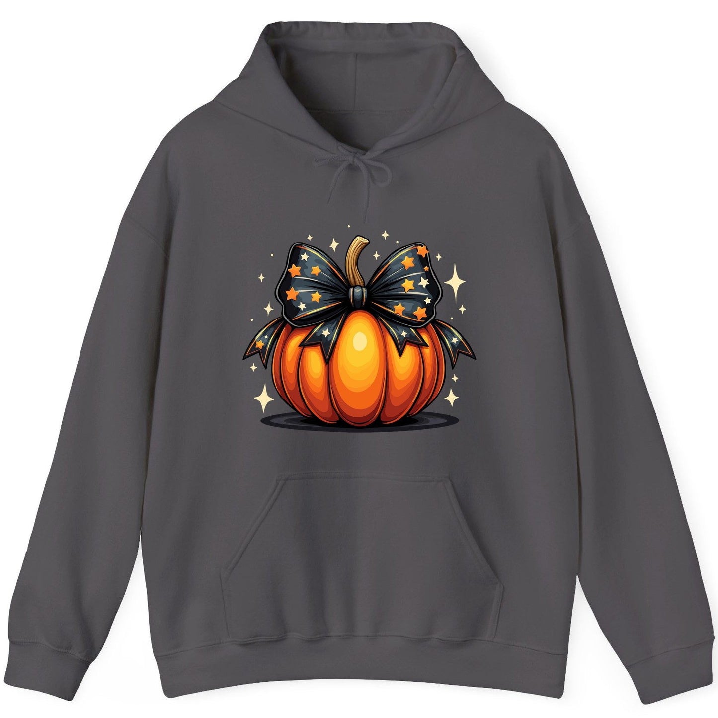 Starry Bow Pumpkin Halloween pumpkin Hoodie Charcoal product mockup