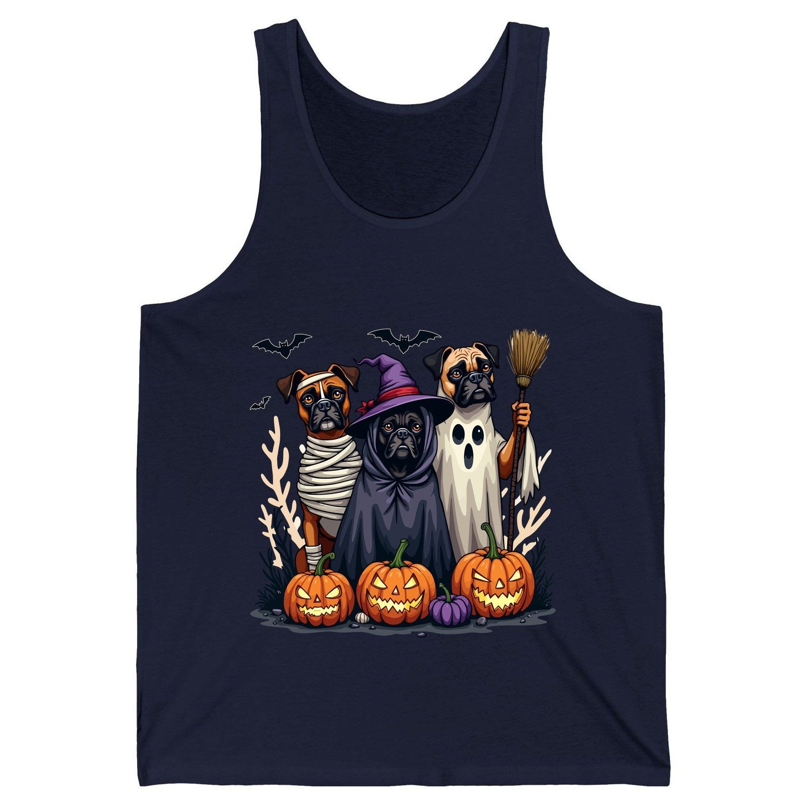 Halloween Dogs in Costume Halloween dogs Tank Top Navy product mockup