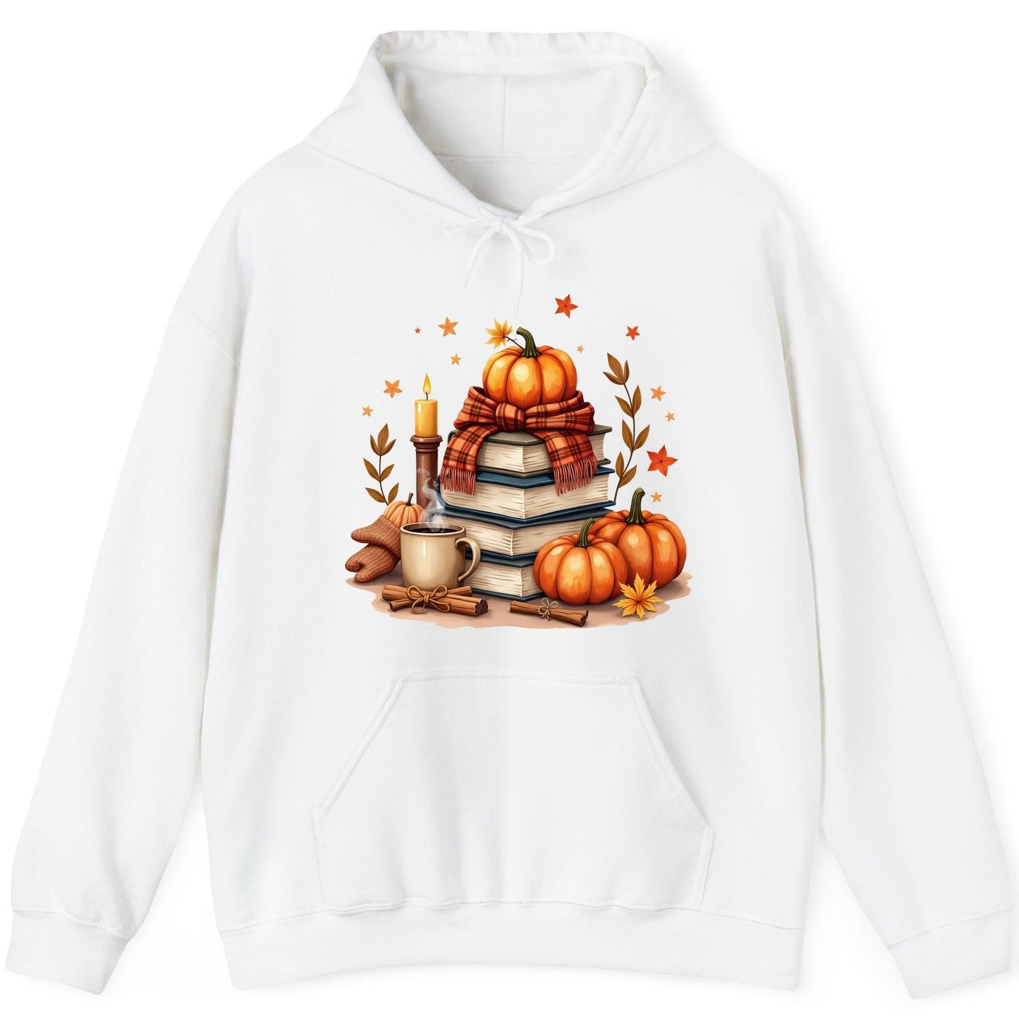 Cozy Autumn Reading Nook cozy autumn reading Hoodie White product mockup