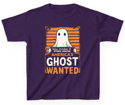 Date October 31 Offense Ghosting America's Ghost Wanted ghost Youth T-Shirt Purple product mockup