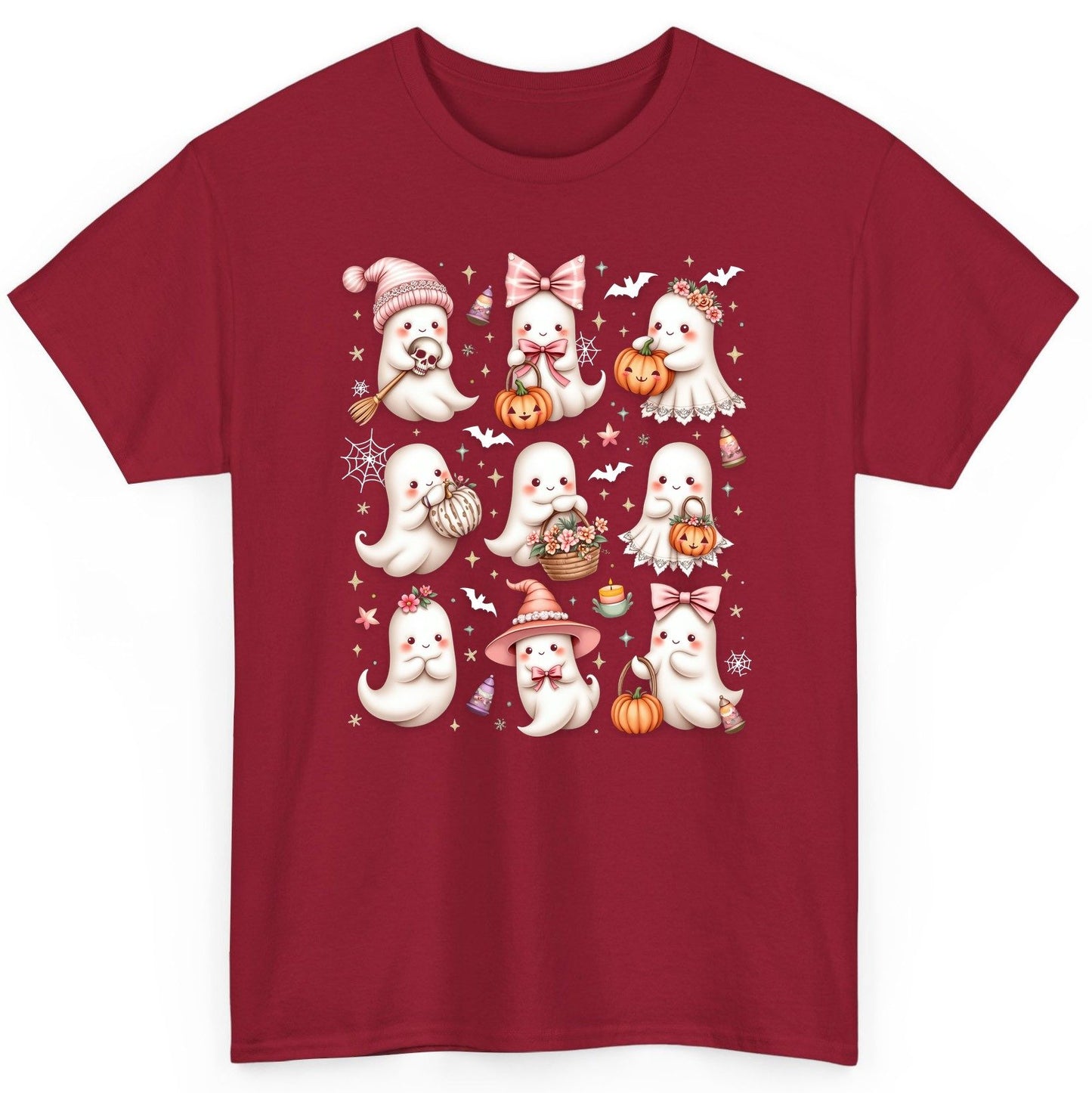 Cute Pink Halloween Ghosts cute Halloween ghosts T-Shirt Cardinal Red product mockup