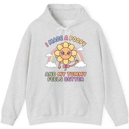 I Made a Poopy and My Tummy Feels Better potty training humor Hoodie Ash product mockup