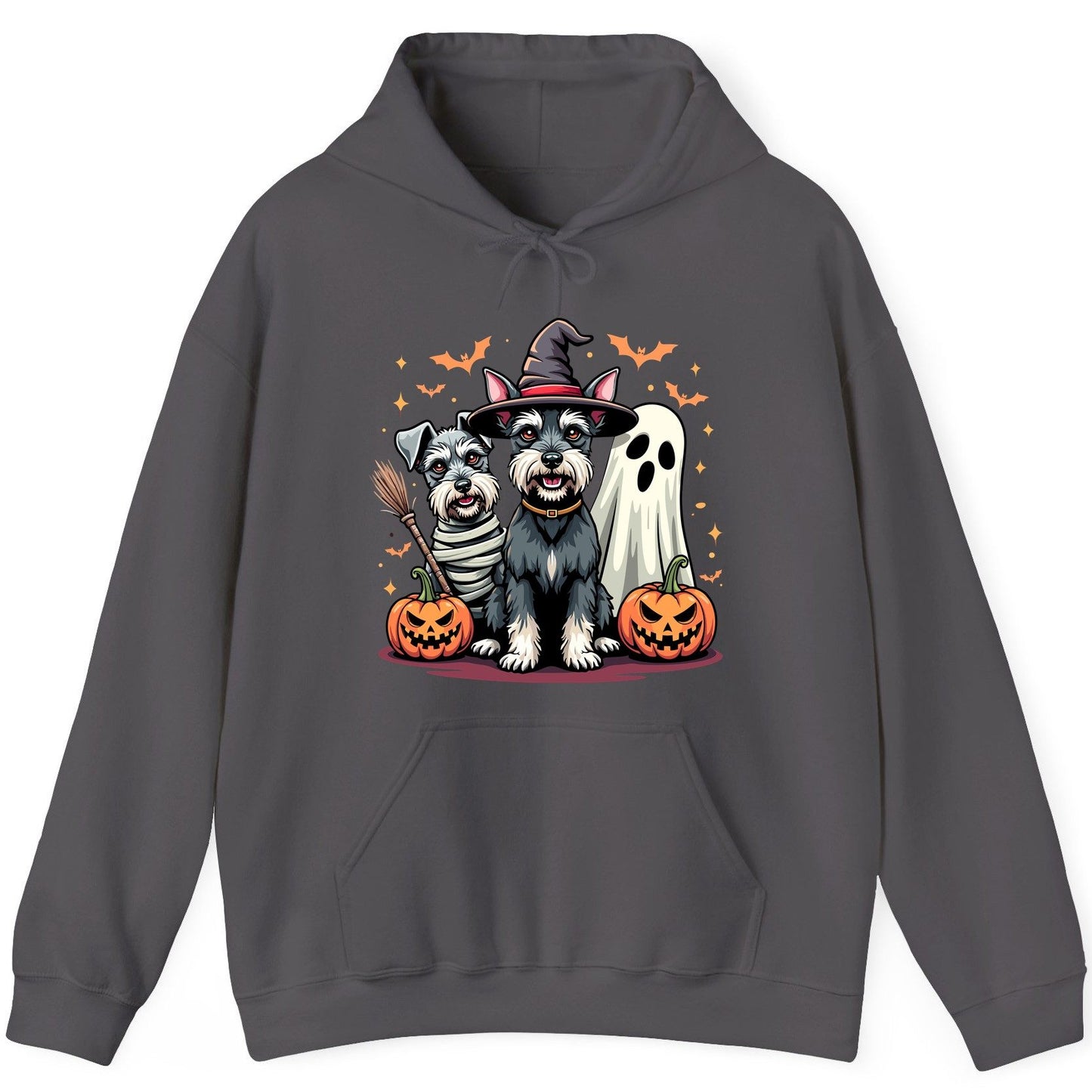 Halloween Schnauzer Dogs schnauzer dogs Hoodie Charcoal product mockup
