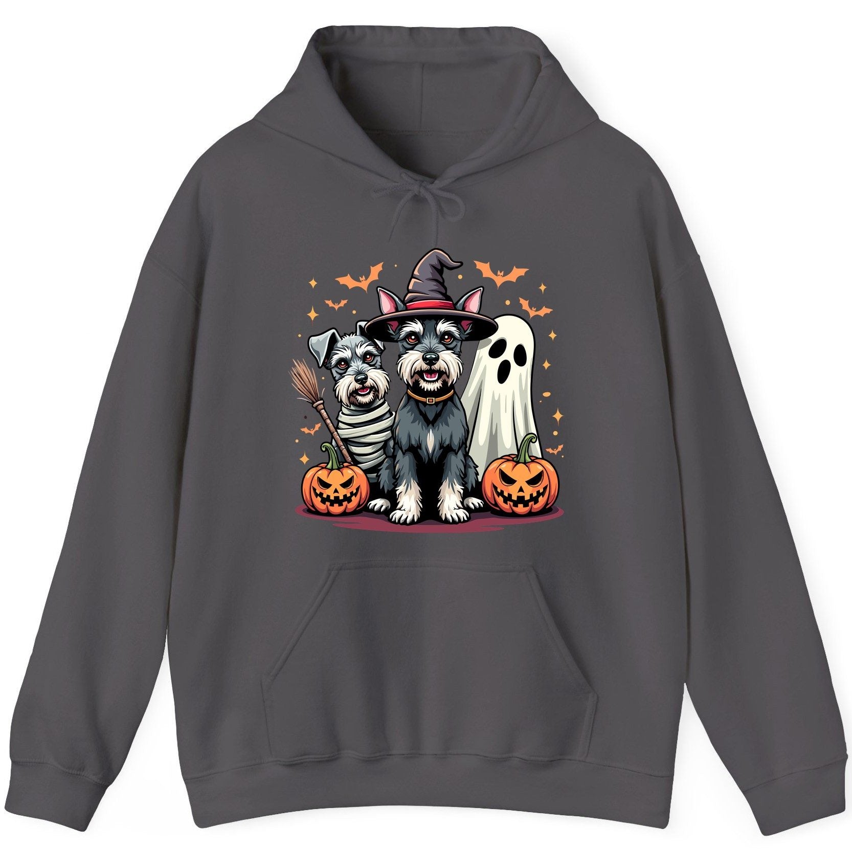 Halloween Schnauzer Dogs schnauzer dogs Hoodie Charcoal product mockup