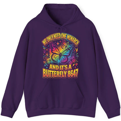 WE ONLY NEED ONE Monarch AND IT'S a Butterfly 8647 Hoodie - product mockup - Purple