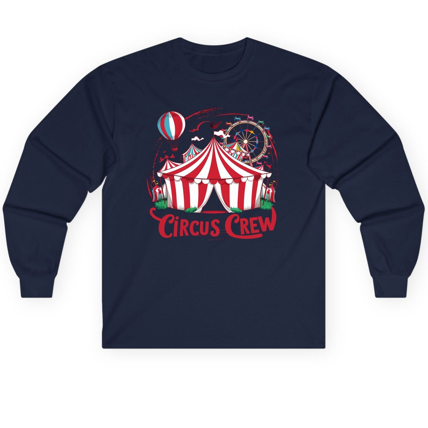 Circus Crew circus Long Sleeve Tee Navy product mockup