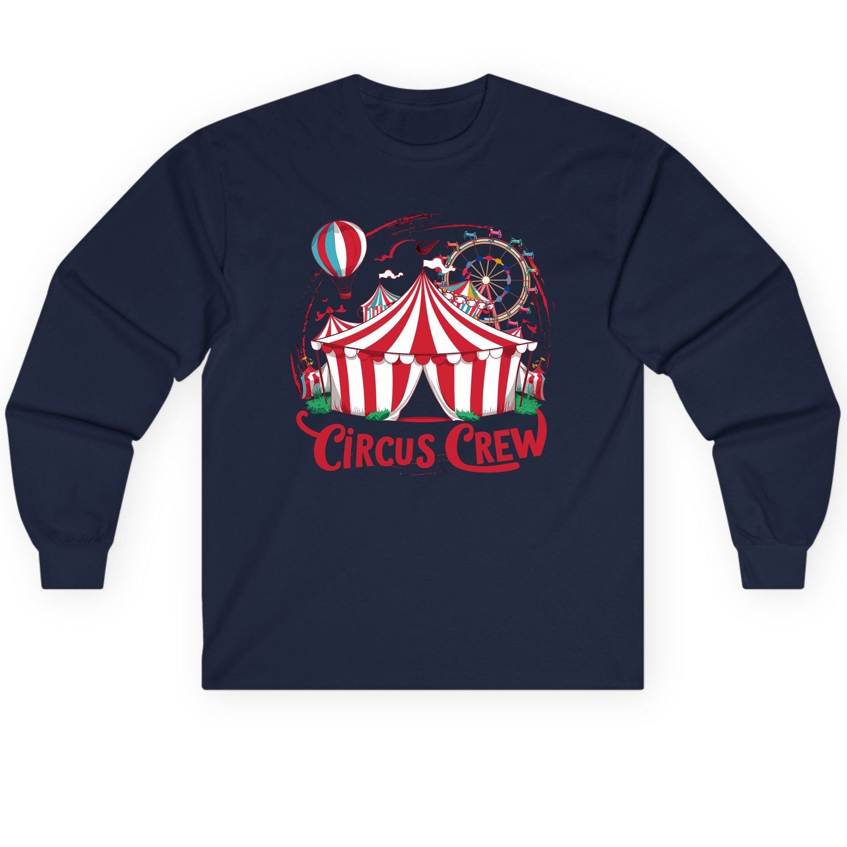 Circus Crew circus Long Sleeve Tee Navy product mockup