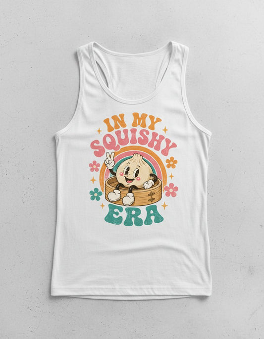 In My Squishy Era Funny Dumpling Tank Top - product mockup - White