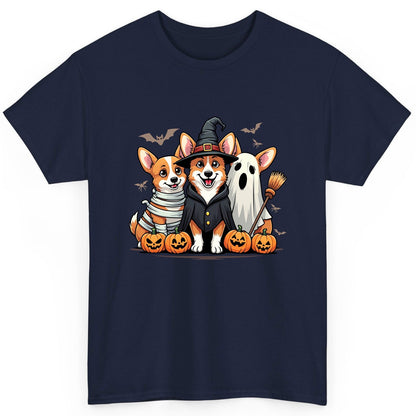 Halloween Corgi Trio Halloween corgis T-Shirt Navy product mockup