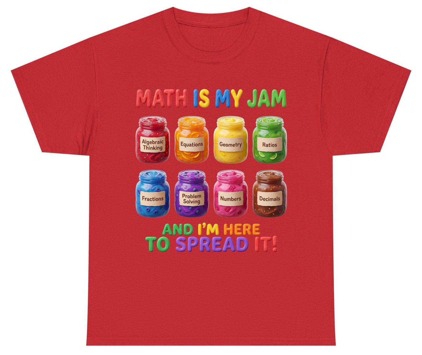 Math Is My Jam and I'm Here to Spread It! mathematics Youth T-Shirt Red product mockup