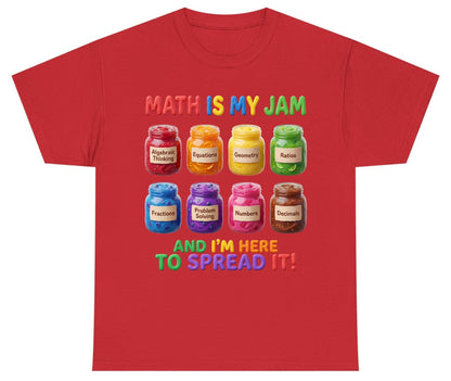Math Is My Jam and I'm Here to Spread It! mathematics Youth T-Shirt Red product mockup