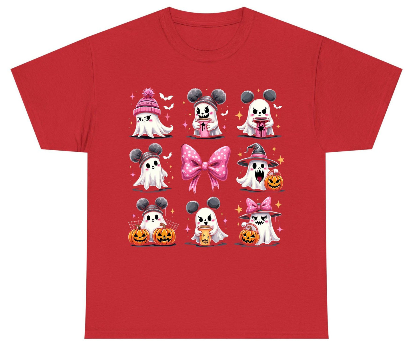 Cute Pink Halloween Ghosts Halloween ghosts Youth T-Shirt Red product mockup