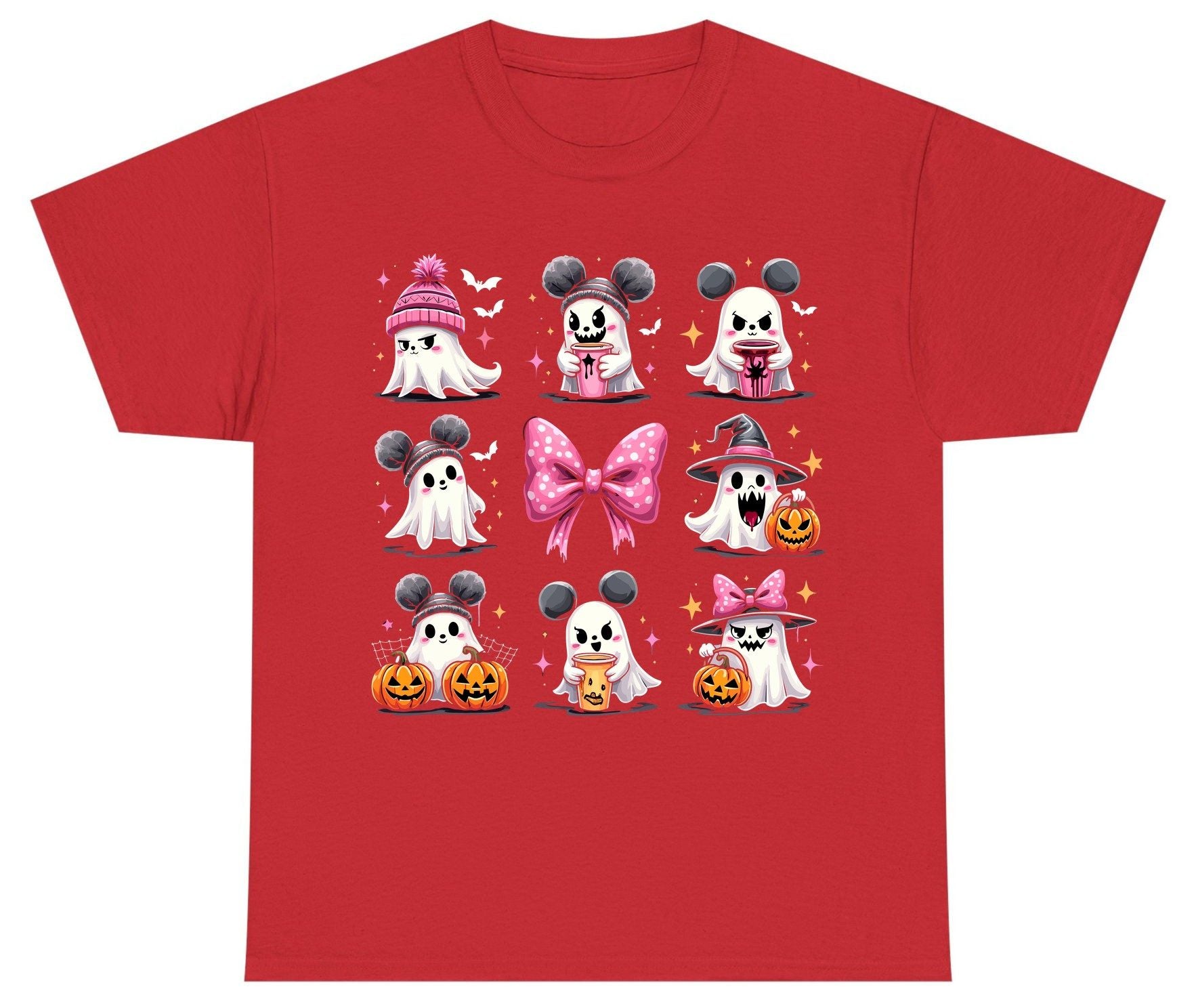 Cute Pink Halloween Ghosts Halloween ghosts Youth T-Shirt Red product mockup
